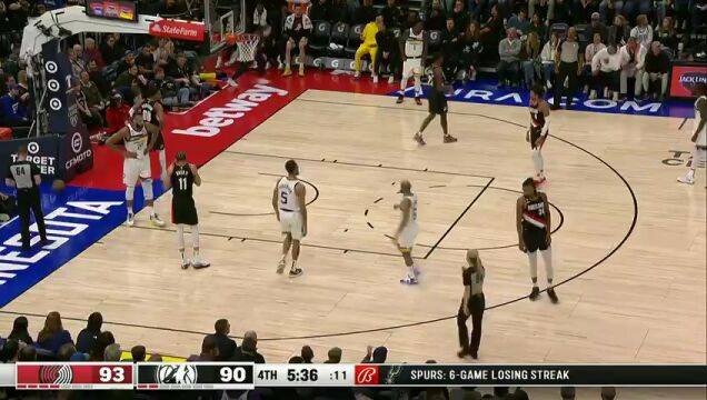 开拓者vs森林狼第4节英文原声回放