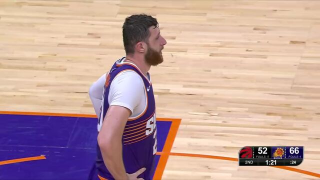 NBA常规赛：猛龙vs太阳第2节英文原声回放