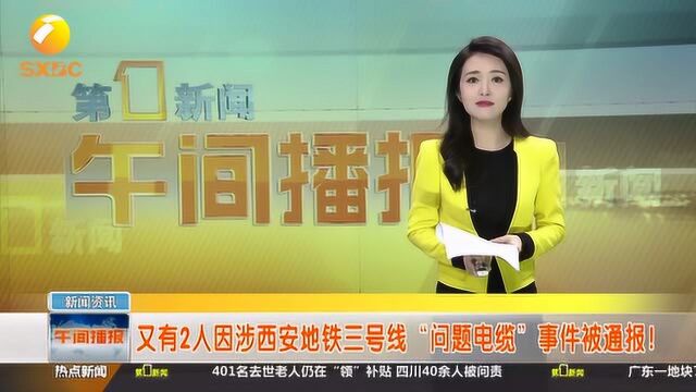 又有2人因涉西安地铁三号线“问题电缆”事件被通报!