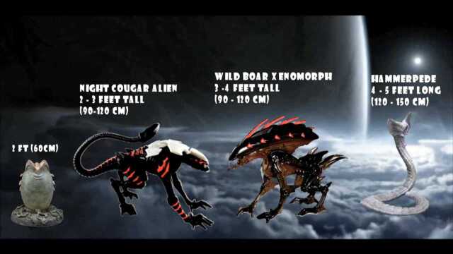 异形们的尺寸Size Comparison of different Xenomorph Aliens