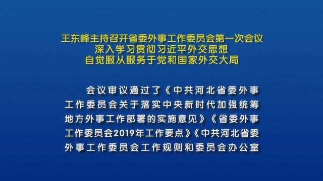 王东峰主持召开省委外事工作委员会第一次会议