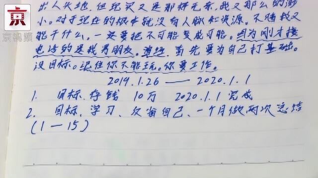 小偷日记记录盗窃“小目标”:2020年前存10万