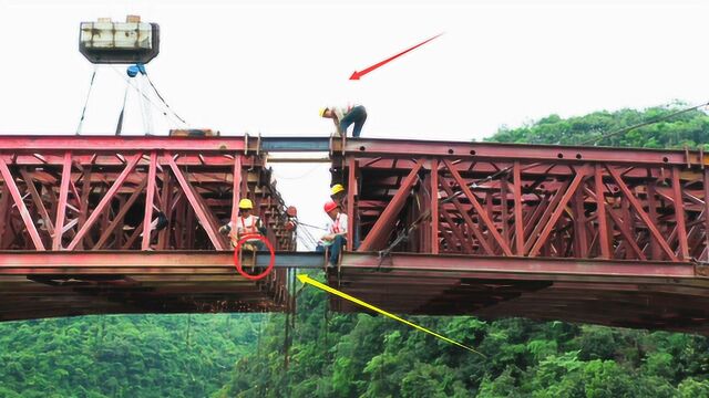 实拍贵州大山里的桥梁建筑工人,在百米高空作业,一天800块钱