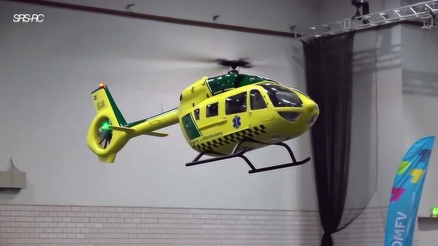 EC145直升机遥控飞机模型飞行表演