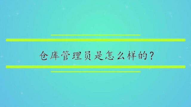 仓库管理员是怎么样的?