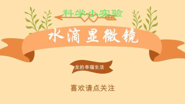 水滴显微镜 科学小实验 物理小实验 透镜 原理 原因 知识