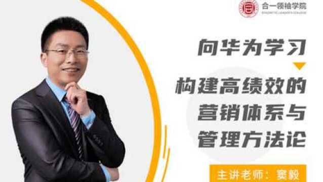 构建高绩效的营销体系与管理方法论(五)合一领袖线上公益课