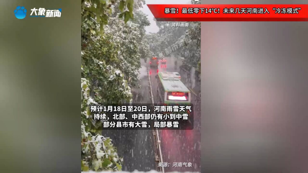 暴雪!最低零下14℃!未来几天河南进入“冷冻模式”