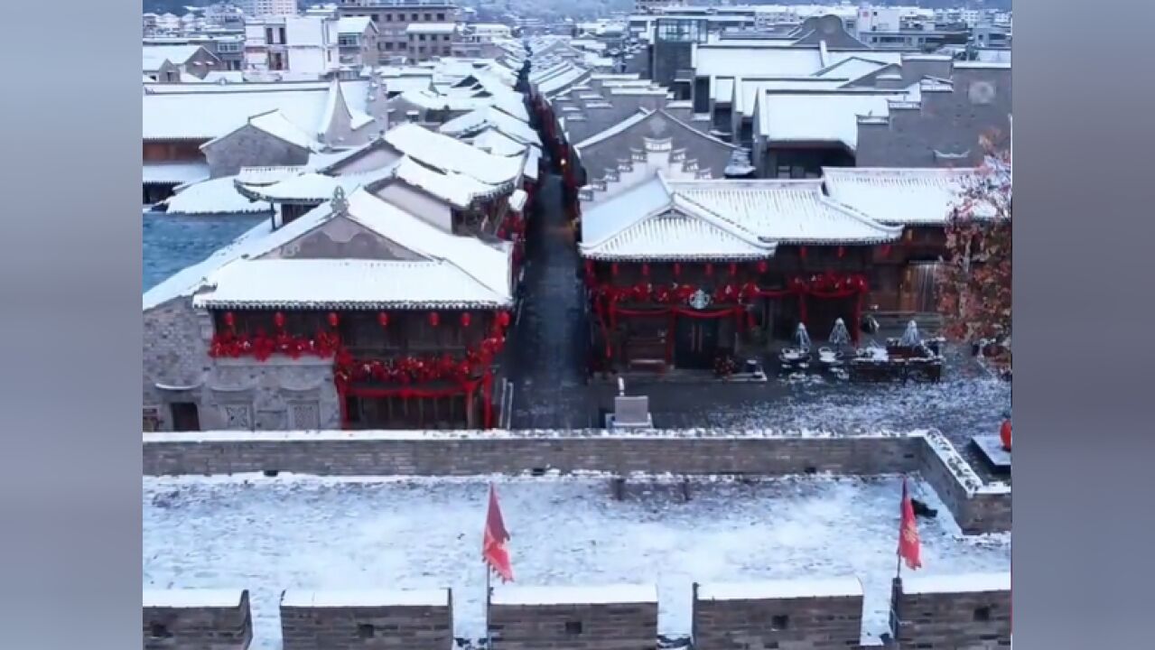 台州府城景区换上雪后绝美“皮肤”