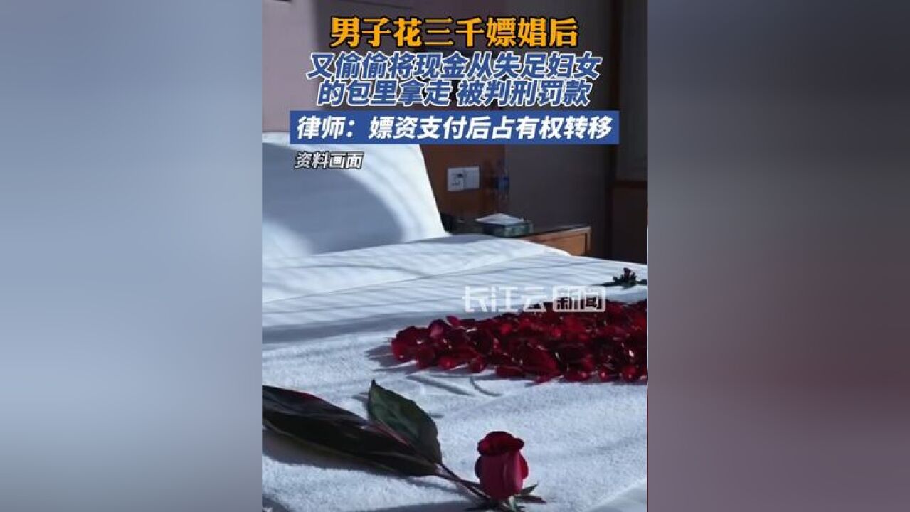 男子花三千嫖娼后又偷走犯盗窃罪,律师:嫖资支付后占有权转移