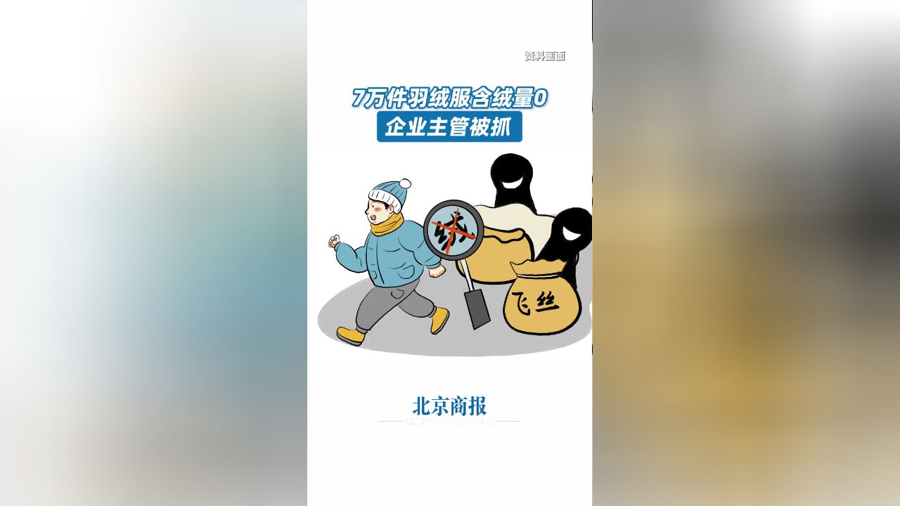 7万件羽绒服含绒量0 企业主管被抓