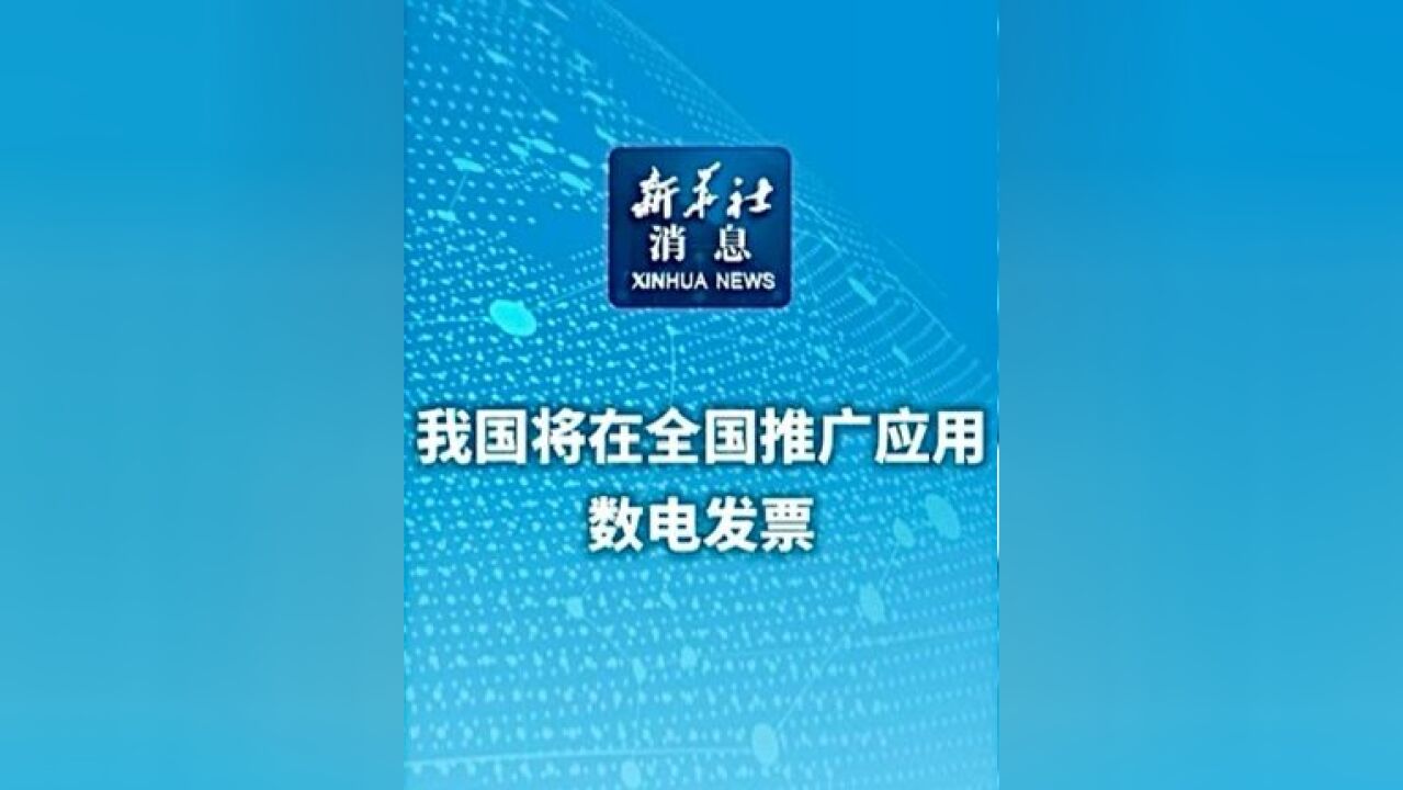 我国将在全国推广应用数电发票(来源:新华社)