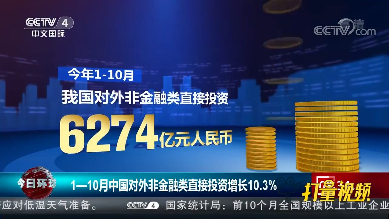 110月中国对外非金融类直接投资增长10.3%