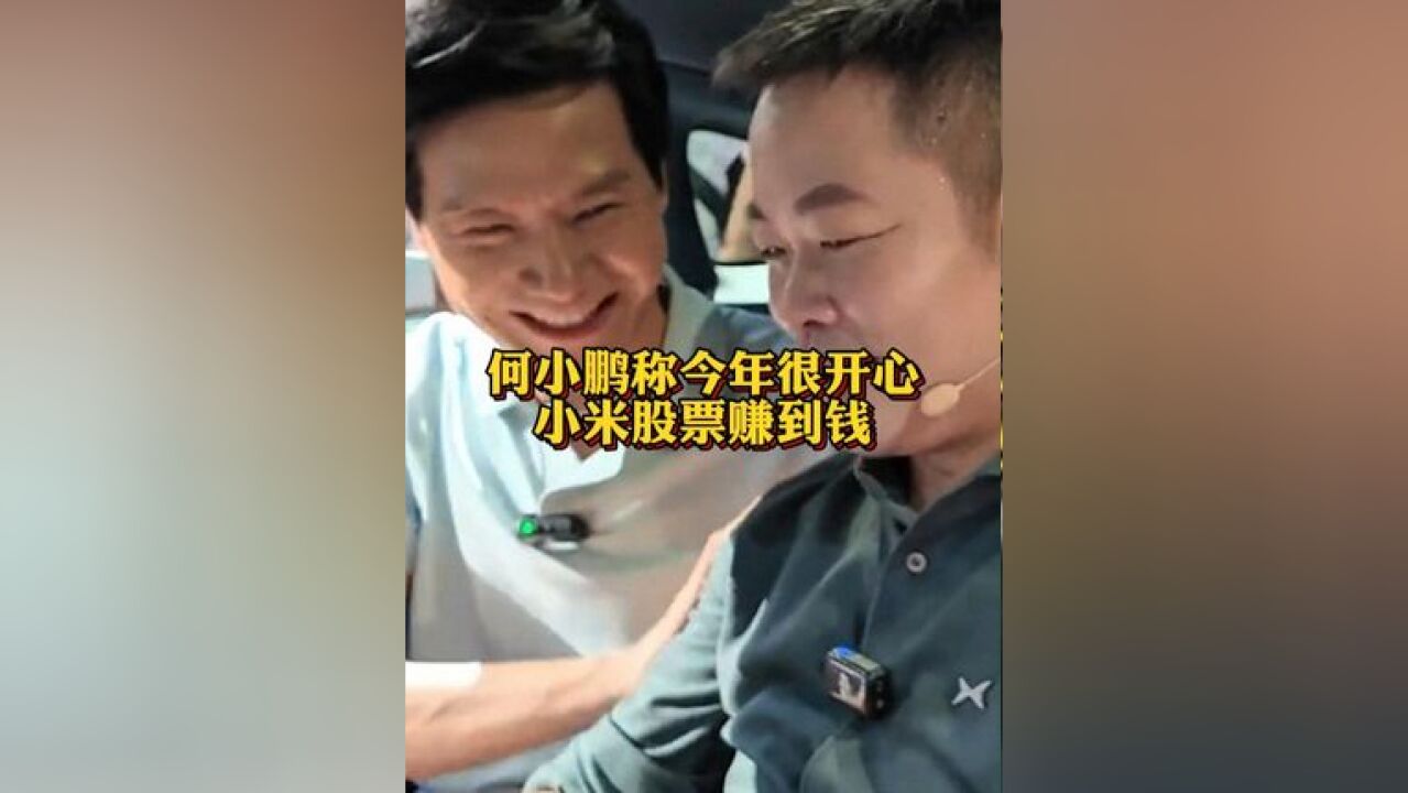 何小鹏称今年很开心小米股票赚到钱 ,坚持很重要