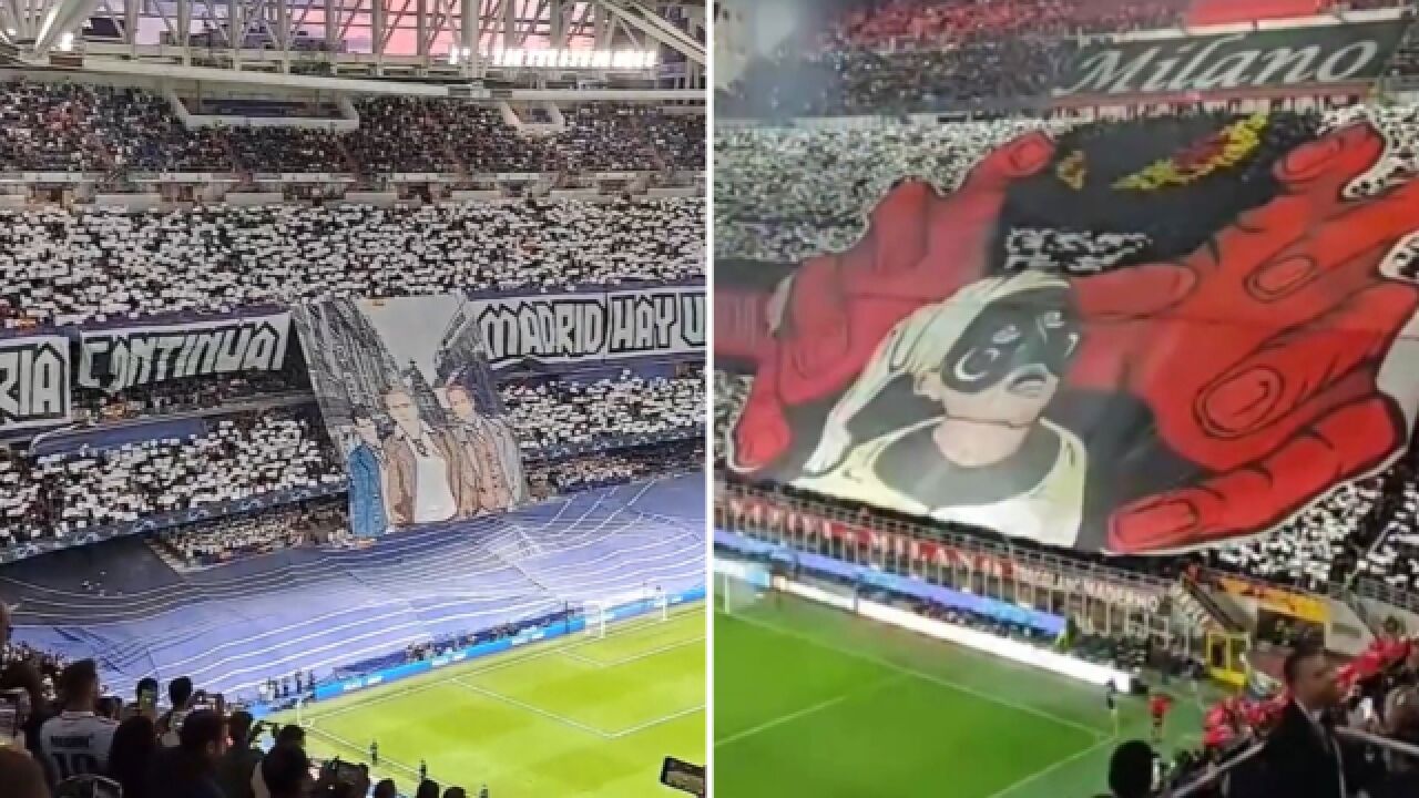 伯纳乌与圣西罗均展示巨型TIFO,你觉得谁的更震撼?