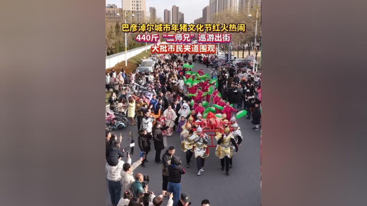 巴彦淖尔城市年猪文化节红火热闹,440斤“二师兄”巡游出街,大批市民夹道围观 #歌游内蒙古欢乐冰雪季 #又到吃年猪的时候啦