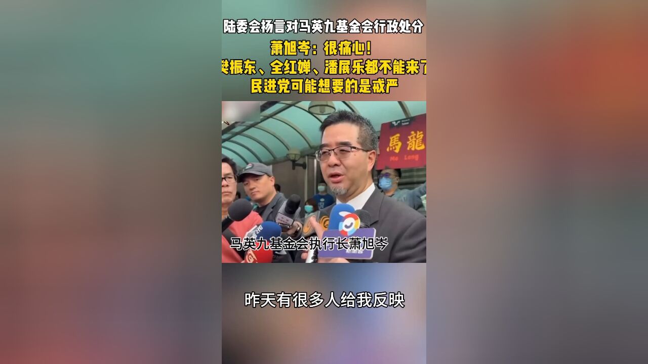 陆委会扬言对马英九基金会行政处分,萧旭岑:很痛心!