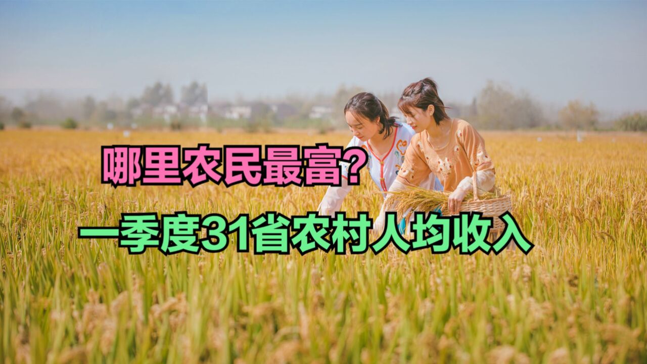 中国哪个省农村最富?一季度31省份农村人均收入出炉!仅4地破万