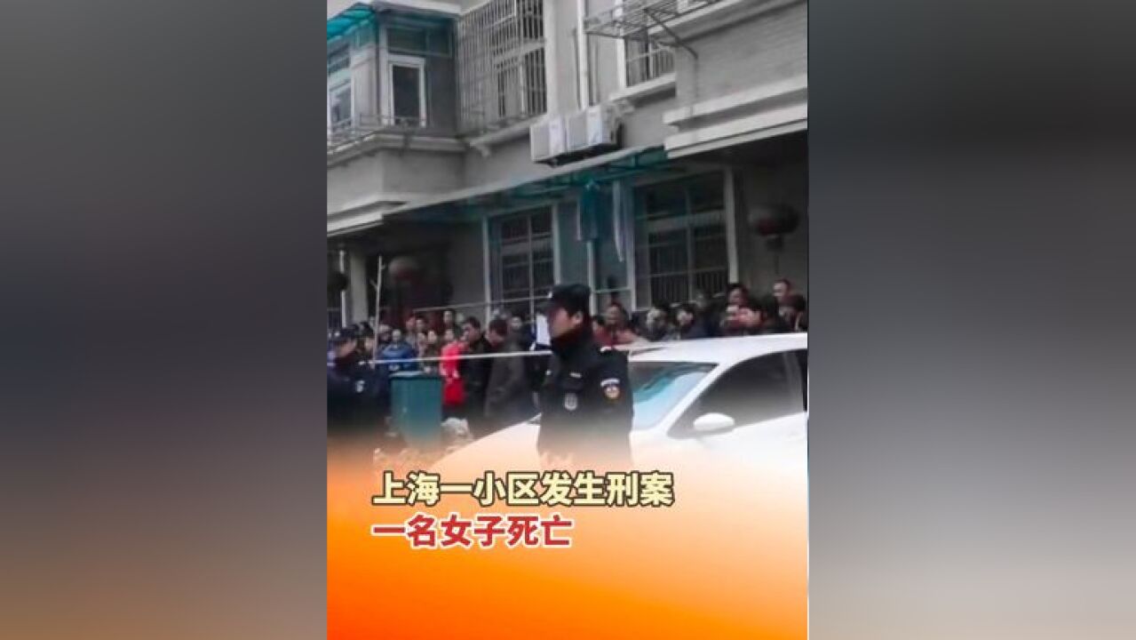 上海一小区发生刑案,一名女子死亡!警方:27岁男子来沪实施犯罪