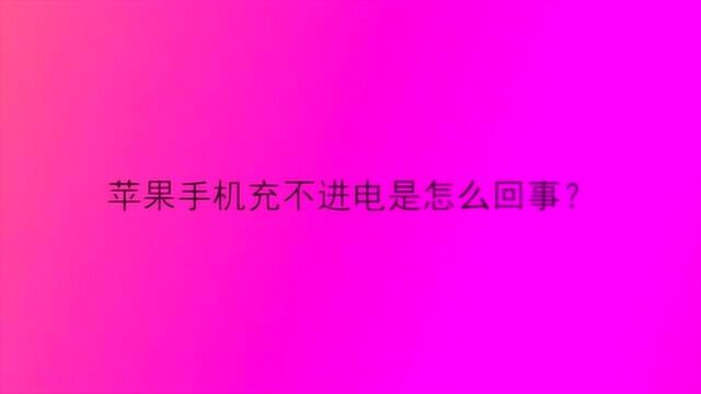 苹果手机充不进电是怎么回事?