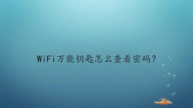 WiFi万能钥匙怎么查看密码?