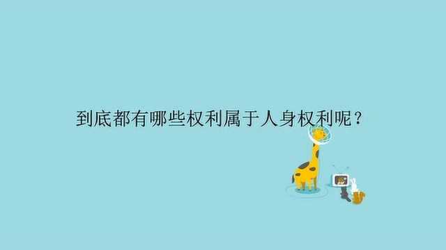 到底都有哪些权利属于人身权利呢?