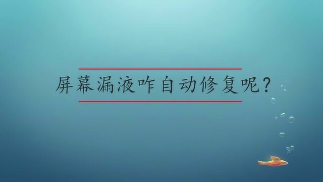 屏幕漏液咋自动修复呢?