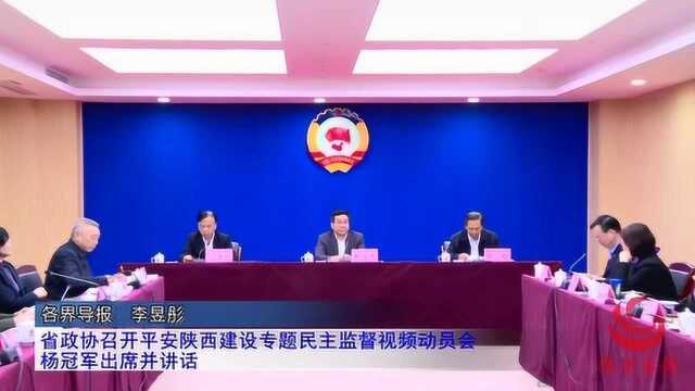 陕西省政协召开平安陕西建设专题民主监督视频动员会