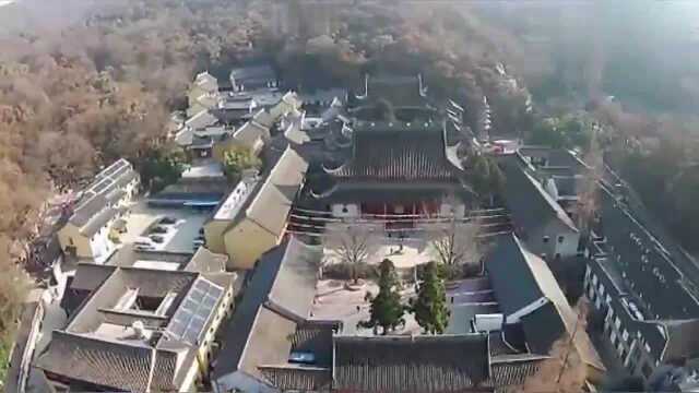 航拍南京栖霞山风景区,游客必去的地方,不容错过