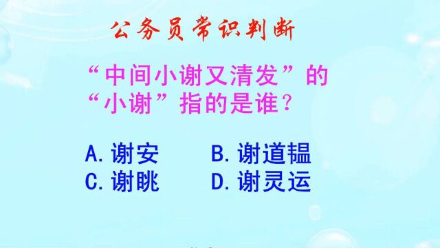 公务员常识判断,中间小谢又清发的小谢,指的是谁呢