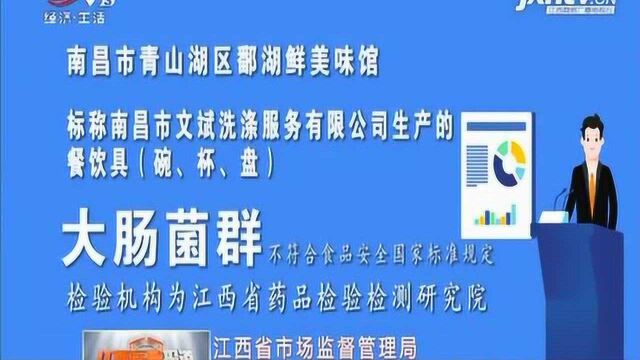 江西省市场监督管理局:通报4批次不合格食品