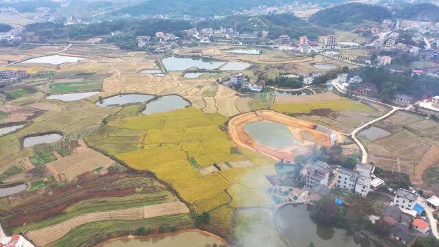 航拍湖南衡阳县洪市镇夏明翰故里:良田万顷,美丽富饶,风水宝地