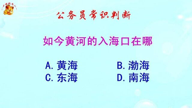 公务员常识判断,如今黄河的入海口在哪?难不倒学霸