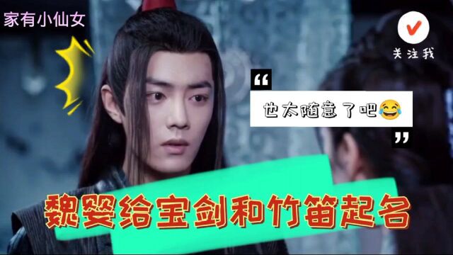 陈情令:看看,魏无羡给自己的宝剑,和竹笛起名字,也太随意了吧~