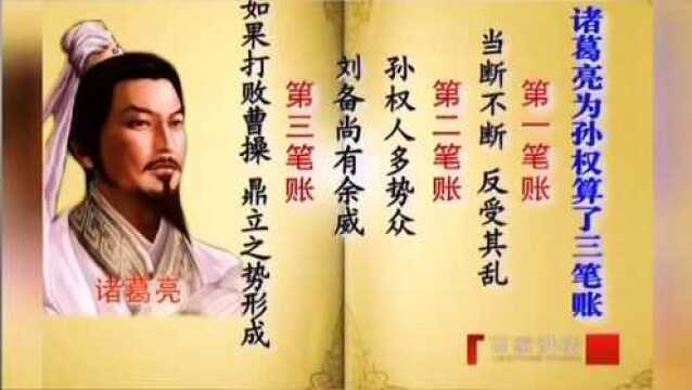 易中天品三国:联刘抗曹中诸葛亮为孙权算了三笔帐