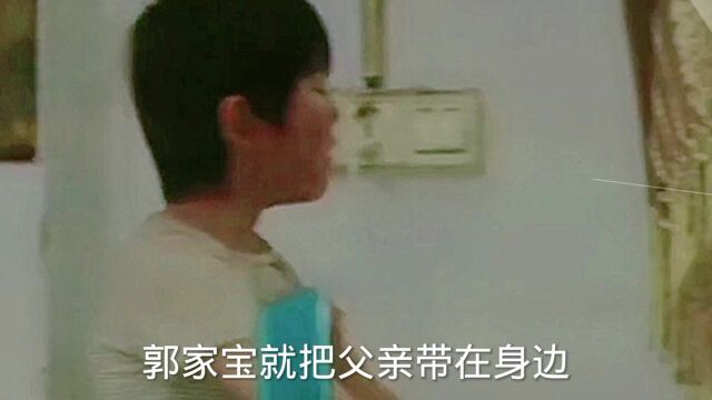 7岁男孩郭家宝带瘫痪父亲求学