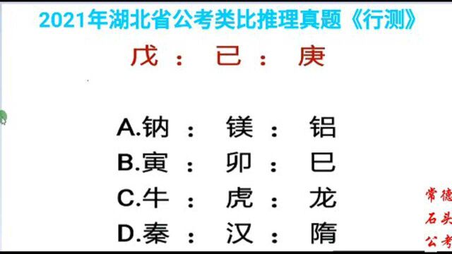 2021年湖北省公考类比推理真题,常考热点,供大家参考复习