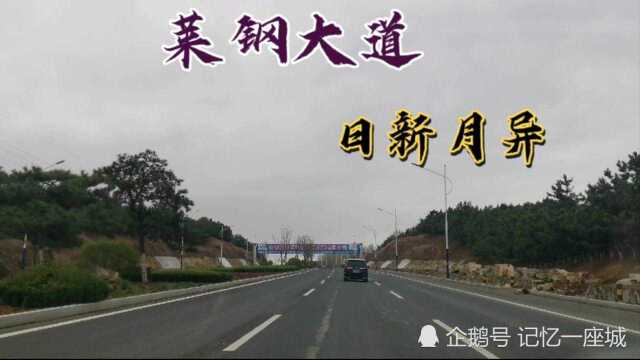 记忆一座城:莱钢大道,开着我的小破车回家,路中间花团锦簇