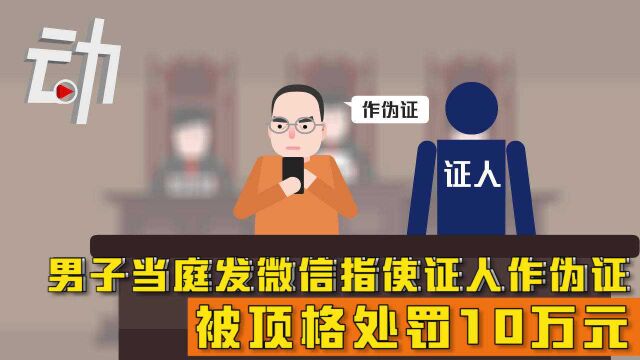 男子当庭发微信指使证人作伪证 被顶格处罚10万元