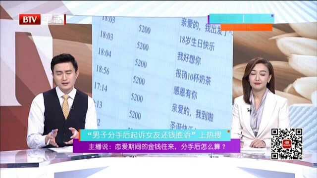 主播说:恋爱期间的金钱往来 分手后怎么算? “男子分手后起诉女友还钱胜诉”上热搜