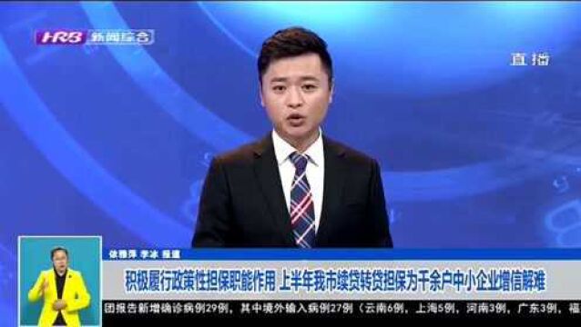 哈尔滨市续贷转贷担保为千余户中小企业增信解难 积极履行政策性担保职能作用