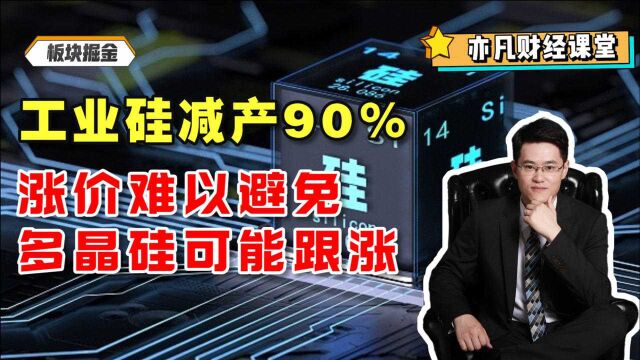 工业硅减产90%!涨价难以避免,多晶硅可能跟涨