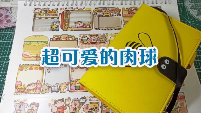 肉球胶带手账排版,A6手账本拼贴,棕色系可爱好看