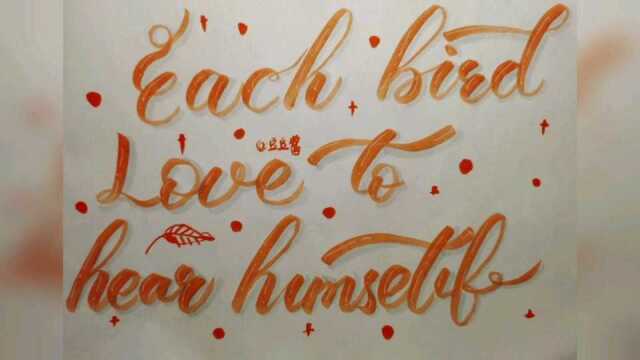 孤芳自赏|brushlettering|沉浸式手写