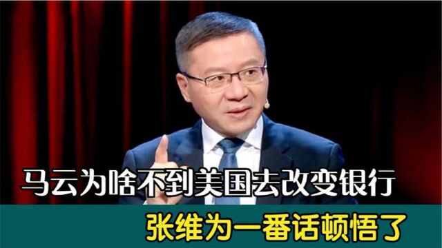 马云为何不到美国去改变银行?听张维为一番话,简直是长知识了!