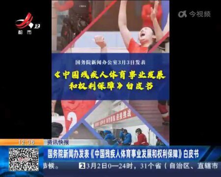 国务院新闻办发表《中国残疾人体育事业发展和权利保障》白皮书