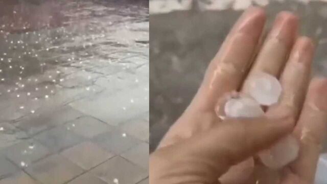 湖北迎来暴雨天气 冰雹打在地上噼啪作响 现场一幕被市民拍下