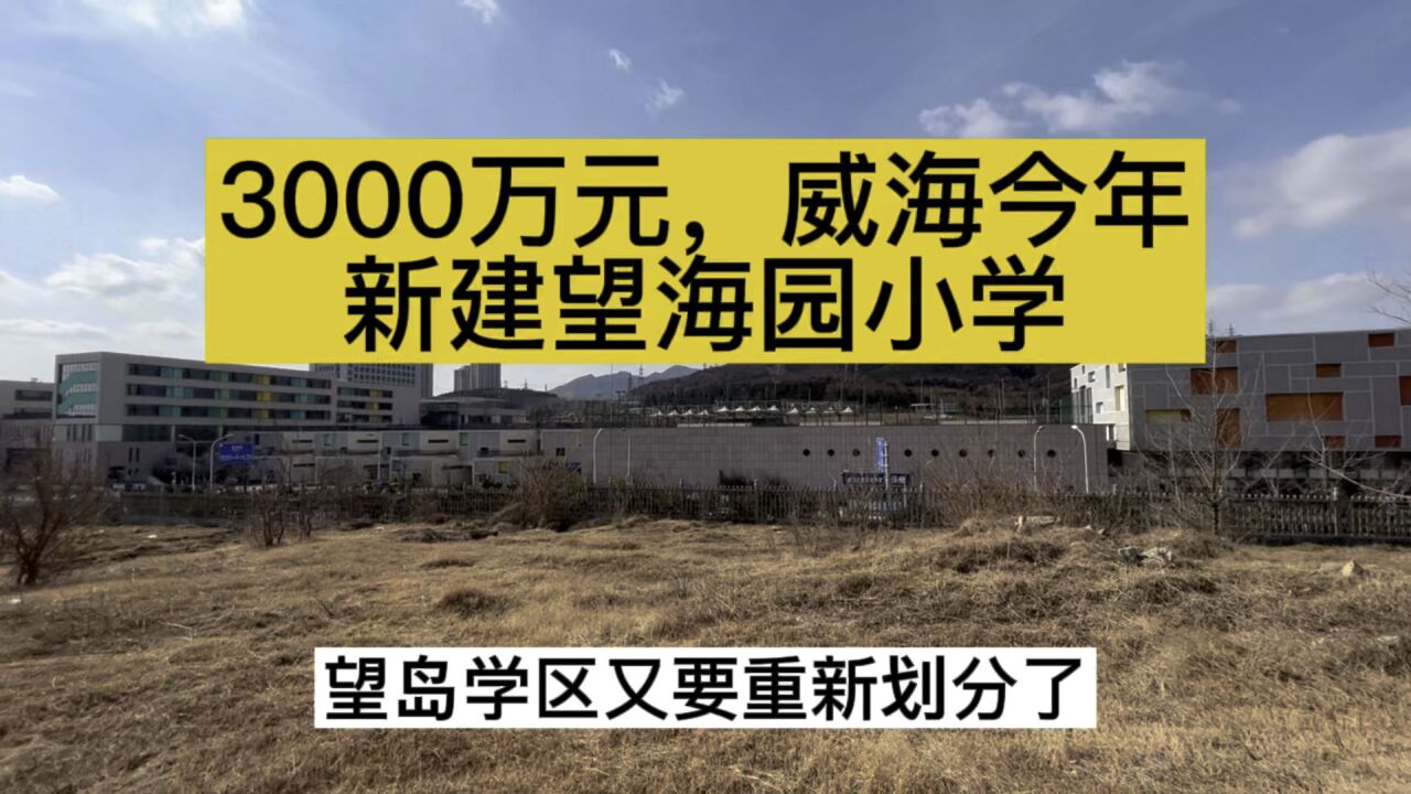 3000万元,威海今年新建望海园小学