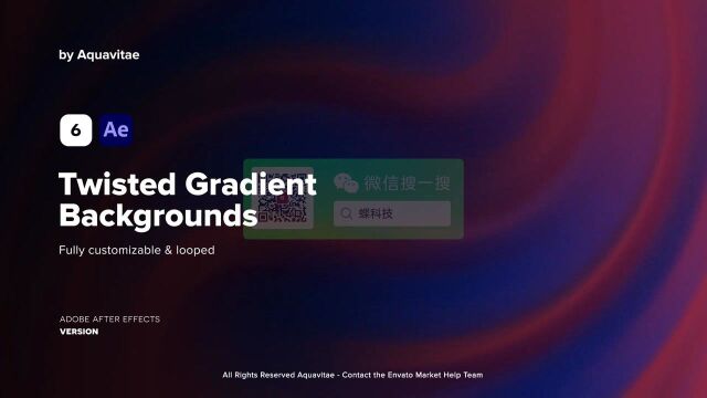 AE模板6组设计精美扭曲渐变背景动画效果视频