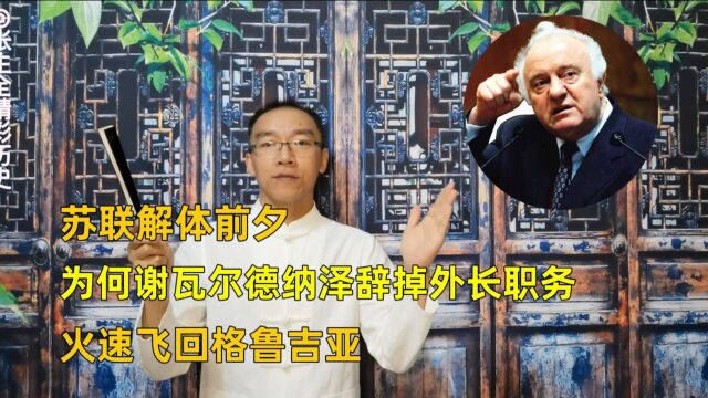 苏联解体前夕,为何谢瓦尔德纳泽辞掉外长职务,火速飞回格鲁吉亚